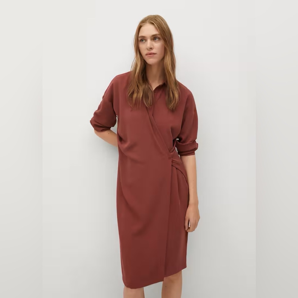 WRAP SHIRT DRESS MANGO